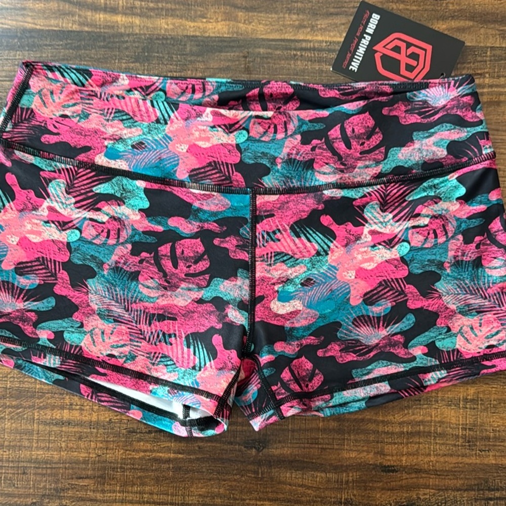 Born Primitive WZA Tropical Camo Double Take Booty Shorts XL